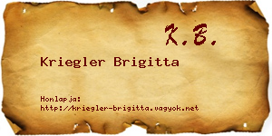 Kriegler Brigitta névjegykártya