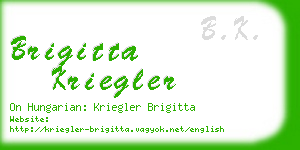 brigitta kriegler business card